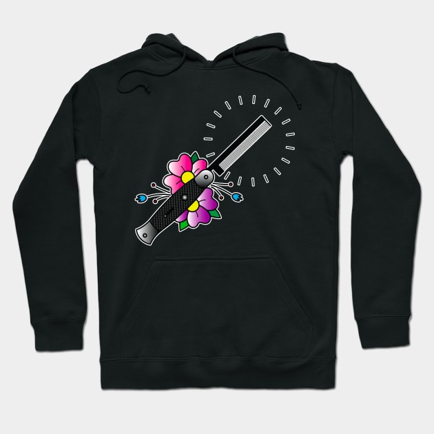 Switchblade Comb Hoodie by OrneryDevilDesign